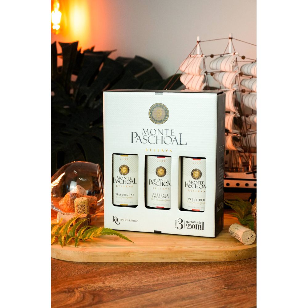 KIT COM 3 MINI VINHOS MONTE PASCHOAL RESERVA