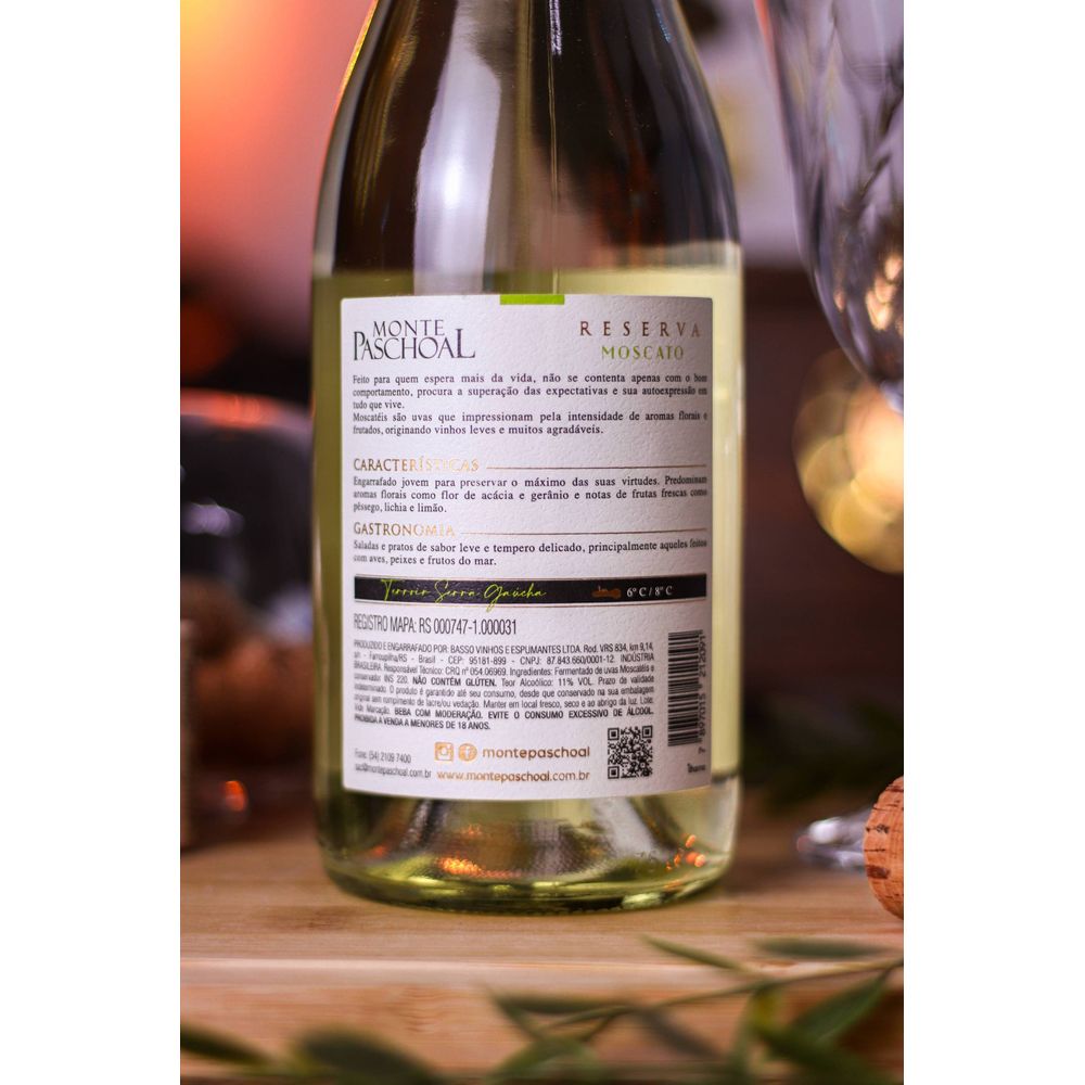 VINHO BRANCO MONTE PASCHOAL MOSCATO RESERVA 750ML BRASIL - secundária