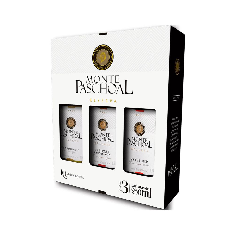 KIT COM 3 MINI VINHOS MONTE PASCHOAL RESERVA