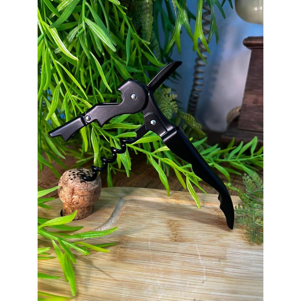 ABRIDOR DE VINHO GARRAFAS SACA ROLHAS PULLTAP BLACK DE ACO - secundária