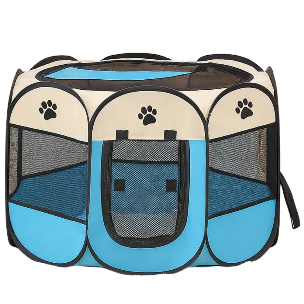 Cercado Dobrável Extra Grande Para Cães Gatos Portátil  - Azul