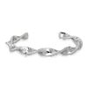 bracelete torcido de flor com zirconias
