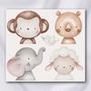 Animais Arca de Noé Minimalista 8cm - Decalque para Tecido