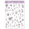 Flores P&B II - Adesivos - A5 - Transparente
