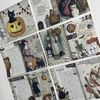 12 PAPÉIS ADESIVOS 15X21 CM - HALLOWEEN EPHEMERA
