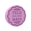 Molde de Silicone Redonda Flor Feliz Dia das Mães para Sabonetes, Velas e Resina Artesanal