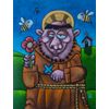 Clayton Silva - Sao Francisco Ama todos od seres vivos, exceto as abelhas - Oleo sobre tela - 40x30 cm - a.c.i.d./a.n.v. - 2018
