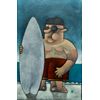 Clayton Silva - Tirando onda - Óleo sobre tela - 55x35cm - a.c.i.d e verso - 2019_com_moldura