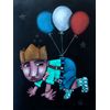 Clayton Silva - Le Petit Prince en ballons - Óleo sobre tela - 40x30cm - a.n.v - 2018_com_moldura