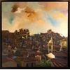 Miguel Lopez - Morro com casas - Acrílica sobre tela - 100x100cm - a.n.v_com_moldura