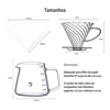 Conjunto Coador de Café V60 + 50pcs V01 Filtro de Café