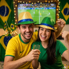  Chapéus Brasil Copa Lantejoulas Festa Torcida Verde