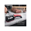 Afiador E Amolador De Facas E Tesouras 4 Em 1 Profissional Vermelho Ou Amarelo Pedra Afia Amola E Alinha Lâminas Ideal Cozinha Churrascaria Churrasco Fácil De Usar Portátil Alta Qualidade Durável Inox