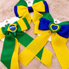 Kit 3 Laços De Cabelo Infantil Bico De Pato Luxo Brasil Copa 2026