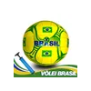 Kit Bola Brasil Vôlei Praia Quadra World Cup Amarela + Bomba