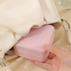 Mini Porta Joias Portátil Viagem Estojo Maleta Couro Zíper