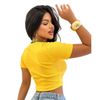 Blusinha Cropped Canelada Feminina Brasil Torcida Copa Top amarela
