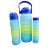 Kit 3 Garrafa De Água Squeeze Galão 2l Litros Motivacional Academia Colorida 