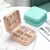 Mini Porta Joias Portátil Viagem Estojo Maleta Couro Zíper