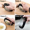 Espremedor Amassador de Alho e Triturador Manual Em Inox