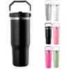 Copo Térmico Inox 900ml com Alça Retrátil e Tampa – Garrafa Térmica para Água, Café, Chá e Bebidas Geladas