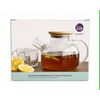 Chaleira de Vidro Borossilicato 1L com Tampa de Bambu e Infusor para Chá – Lehaví