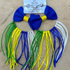 Kit com 3 Brincos Copa do Mundo Brasil - Artesanal com Laço e Franjas