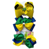 Kit com 3 Laço De Cabelo Copa Do Mundo Brasil 