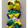 Kit com 3 Laço De Cabelo Copa Do Mundo Brasil 