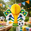 Decoração Brasil Futebol Copa Festa Bar Enfeite Papel Pendurar