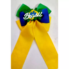 Kit com 3 Presilha De Cabelo Laço Copa Brasil