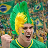 Peruca Moicano Verde Amarelo Moda Mix Brasil Copa Mundo Festa