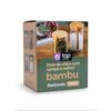Pote de vidro Borossilicato com tampa de bambu Redondo top Útil - 610ml
