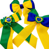 Kit 3 Laços De Cabelo Infantil Bico De Pato Luxo Brasil Copa 2026