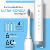 Escova De Dentes Elétrica Ultra-sônica Recarregável 4 Refil cor Preta