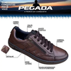 Sapatênis Pegada Masculino Casual em Couro – Design Moderno e Confortável - Cor Pinhão