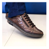 Sapatênis Pegada Masculino Casual em Couro – Design Moderno e Confortável - Cor Pinhão