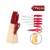 [NO] Jogo De Facas Inox 7 Peças Com Suporte Linha Cross - Brinox Cor Vermelho