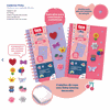 Caderno Pautado Picky Holic Charm - A5 - 80 Folhas Rosa - Capa de Silicone - Com 6 Pins - Tris