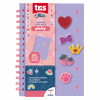 Caderno Pautado Picky Holic Charm Lilás - A5 - 80 Folhas - Capa de Silicone - Com 6 Pins 