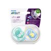 CHUPETAS AVENT SILICONE MENINO 18 MESES+ KIT 2UN + ESTOJO