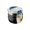 JOGO DE POTES TRAMONTINA MIXCOLOR EM POLIPROPILENO PRETO COM TAMPA TRANSPARENTE 300ML 3 PEÇAS