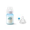 KIT 1 MAMADEIRA CLASSICA ANTICOLICA 260ml AZUL + 1 BICO Nº 3 - PHILIPS AVENT