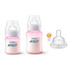 KIT 2 MAMADEIRAS CLÁSSICA ANTICÓLICA 125\/260ml ROSA + 1 BICO Nº 4 - PHILIPS AVENT