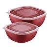 JOGO DE POTES TRAMONTINA MIXCOLOR EM POLIPROPILENO VERMELHO COM TAMPA TRANSPARENTE 2 PEÇAS