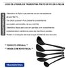 JOGO DE UTENSÍLIOS TRAMONTINA PRETO EM NYLON 5 PÇS