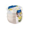 JOGO DE POTES TRAMONTINA MIXCOLOR EM POLIPROPILENO ALGODÃO COM TAMPA TRANSPARENTE 600ML 3 PEÇAS