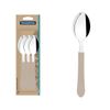 CONJUNTO DE COLHERES DE MESA TRAMONTINA LEME COM LÂMINAS EM AÇO INOX E CABOS DE POLIPROPILENO CINZA 6 PÇS