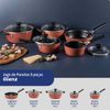 JOGO DE PANELAS 5PC GLENZ COBRE ROSE-SORTIDOS DE ALUMINIO COM REV ANTIADERENTE E ESMALTADO