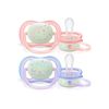 KIT 2 CHUPETAS AVENT ULTRA AIR NIGHT 0% BPA + ESTOJO - 0-6 MESES - MENINA - PHILIPS AVENT